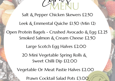Extra’s Menu – Option 2